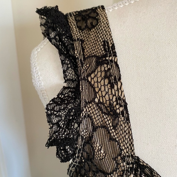 Suzy Shier Black Lace Nude Lined Sleeveless Party Dress- Sz-S - Picture 4 of 16